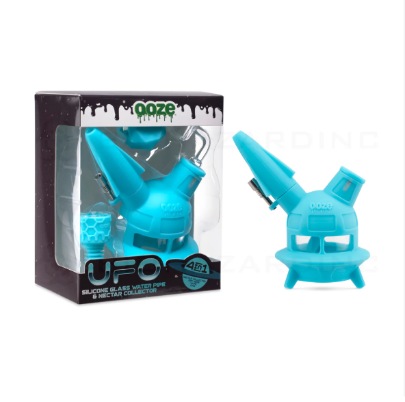 Photograph of product: Water Pipe | UFO 4 in 1 | Silicone | Aqua Teal