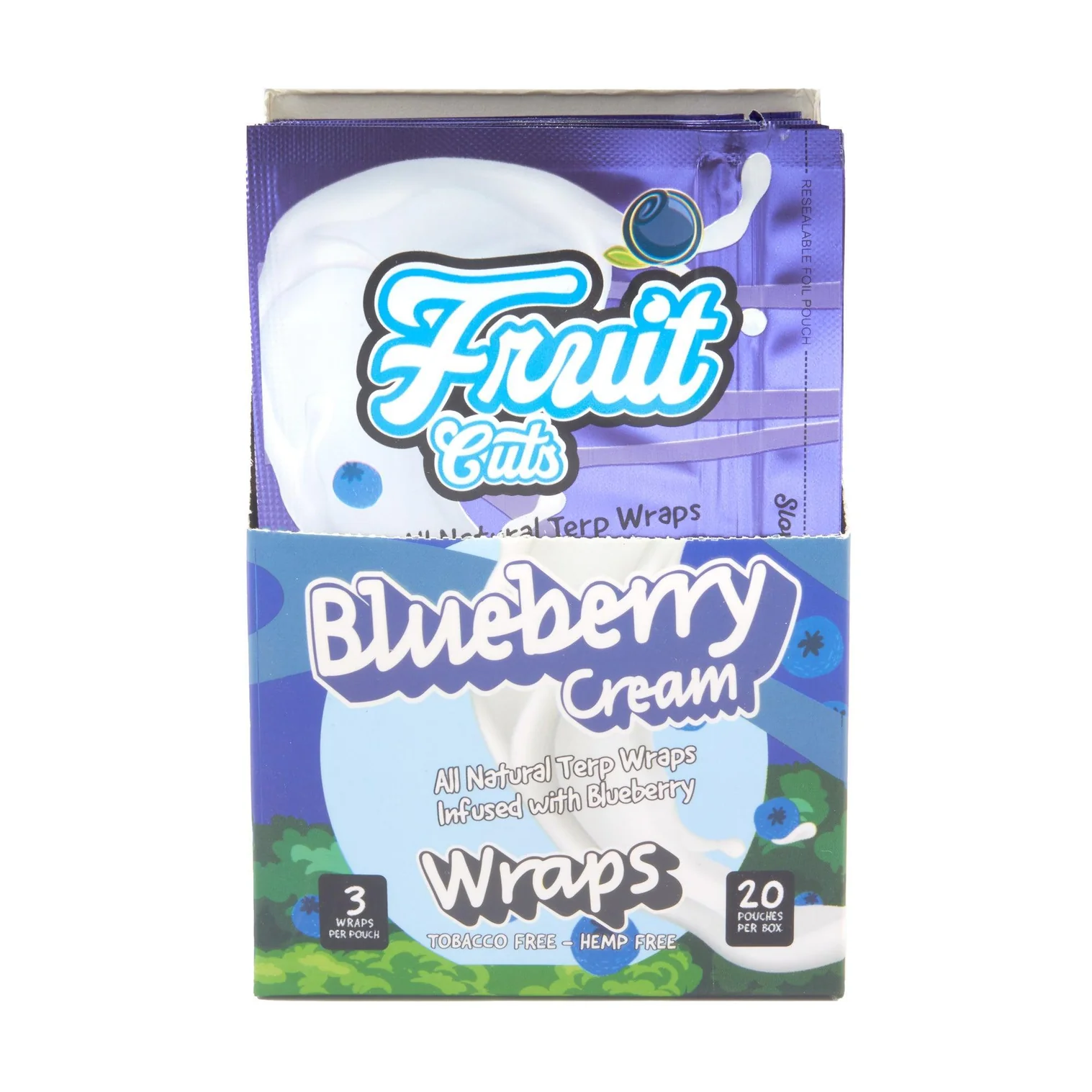 Photograph of Product: Fruit Cuts Natural Pulp Wraps King Size - Blueberry Cream