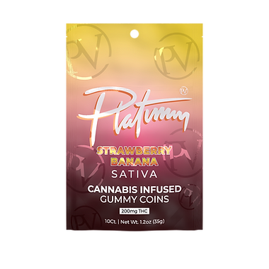 Photograph of product: Platinum Vape - Strawberry Banana Gummies 200mg