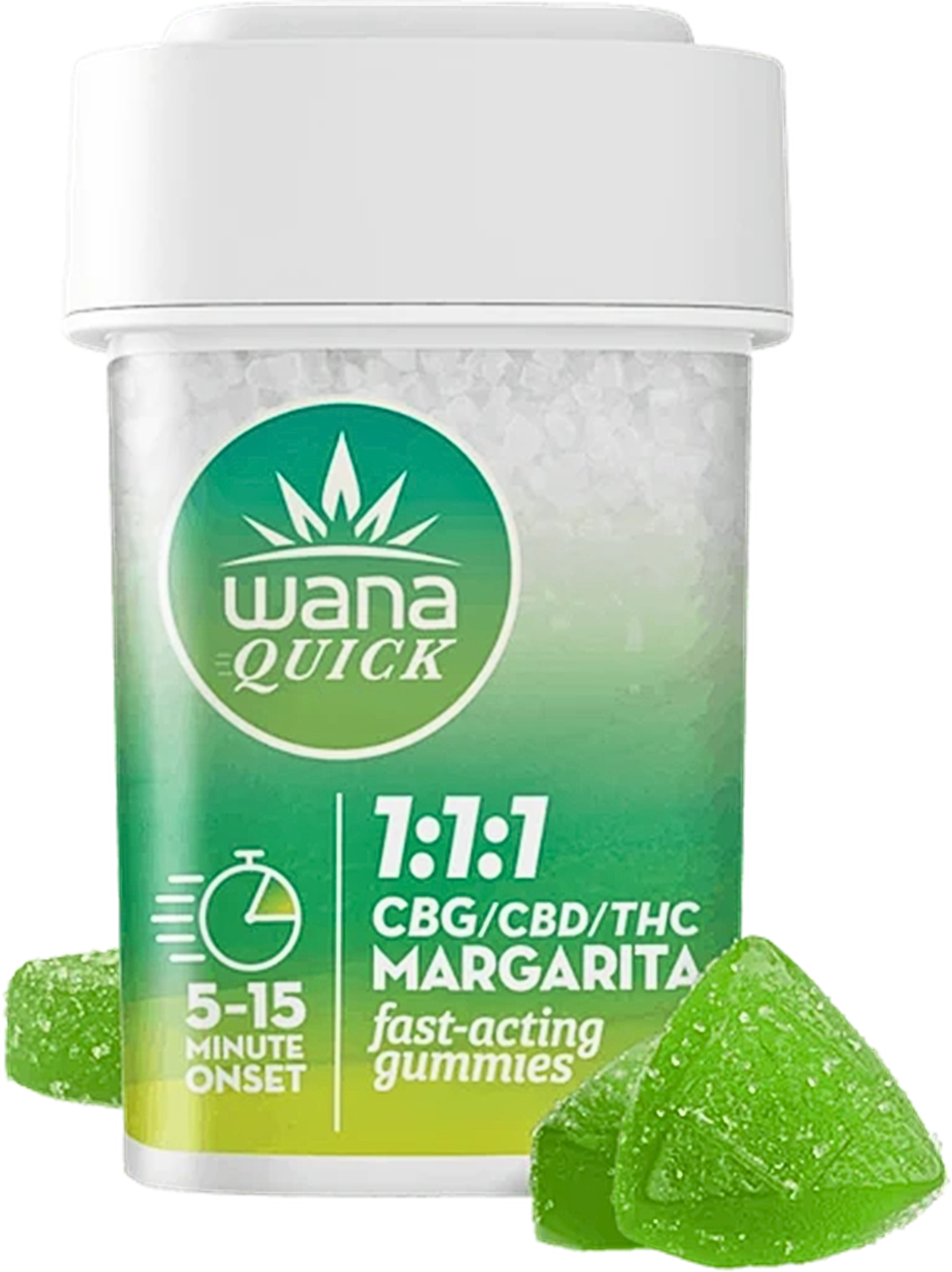 Photograph of product: WANA | LIME MARGARITA | GUMMIES | 100MG:100MG:100MG | REC
