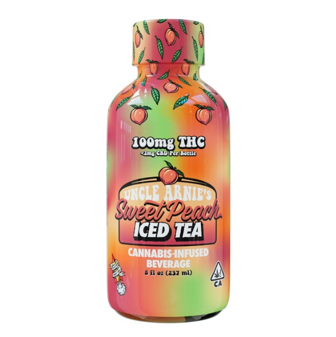 Photograph of product: UNCLE ARNIE'S - Drink - Sweet Peach Tea - 100MG