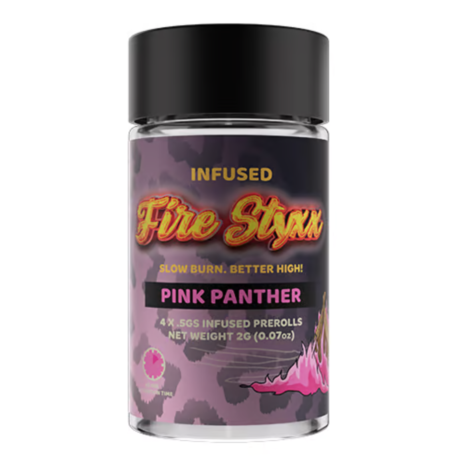 Photograph of product: Glorious Oui'd | Pink Panther Fire Styxx | 4PK Infused Pre-rolls | 2g