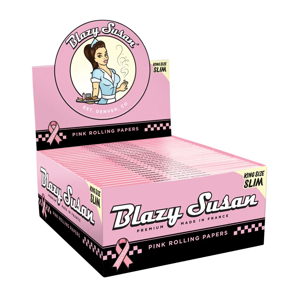 Photograph of product: Blazy Susan: King Size Slim Pink Papers 50ct