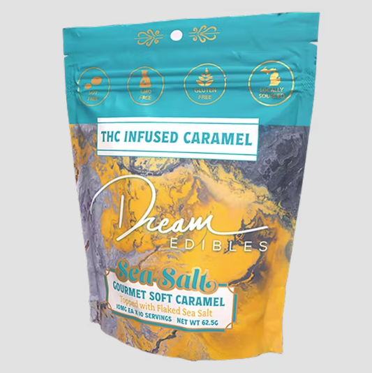 Photograph of product: Dream 200mg Caramels - Sea Salt 2 x 100mg