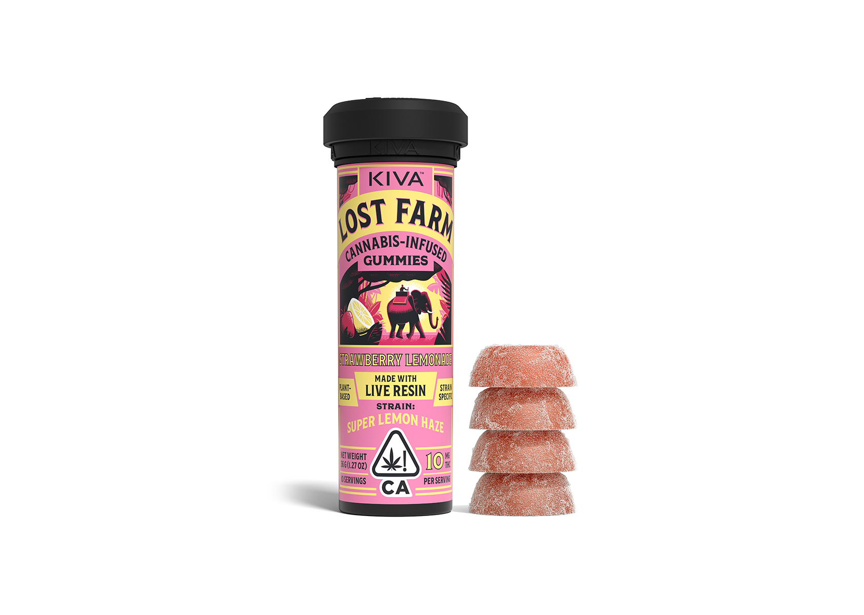 Photograph of product: Lost Farm 'Strawberry Lemonade x Super Lemon Haze' Live Resin Gummies [10pk]