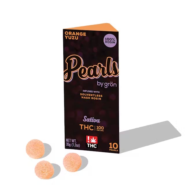 Photograph of product: Gron Pearls | Orange Yuzu | Rosin Gummies | 100mg