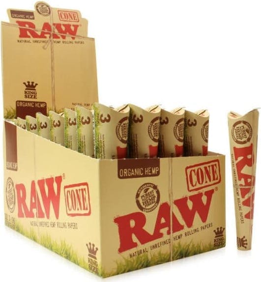 Photograph of product: Raw Organic Hemp Pre-Rolled Cones 3pk King Size