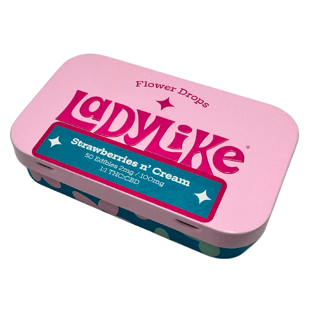 Photograph of product: LadyLike - Strawberries & Cream Mints  - 100mg