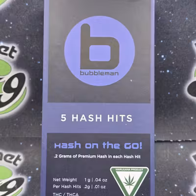 Photograph of product: Bubbleman | 5x 0.2g au chocolat Hits | Red Delicious (1g)