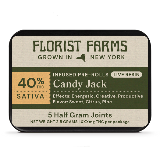 Photograph of product: Candy Jack | Live Resin Infused Preroll Pack | 0.5g 5pk