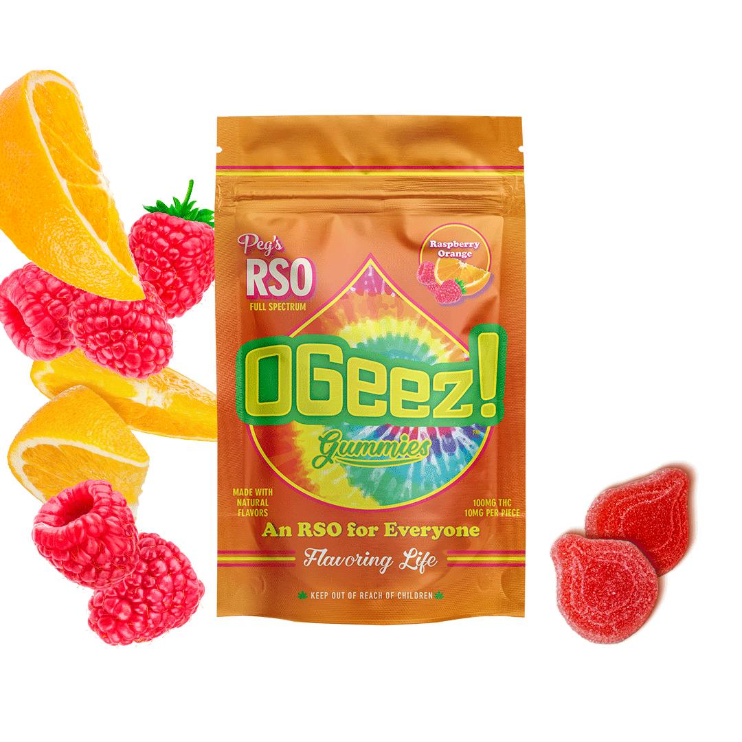 Photograph of product: OGEEZ RSO Gummies Summer Edition 100mg (10pk) - Pink Lemonade