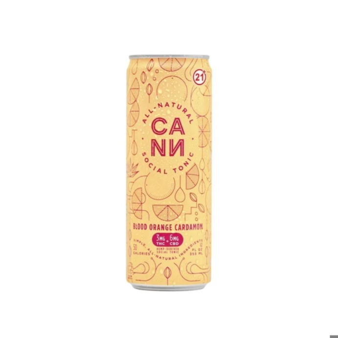 Photograph of product: Blood Orange Cardamom (3mg TH-oui/6mg CBD) 12oz Can