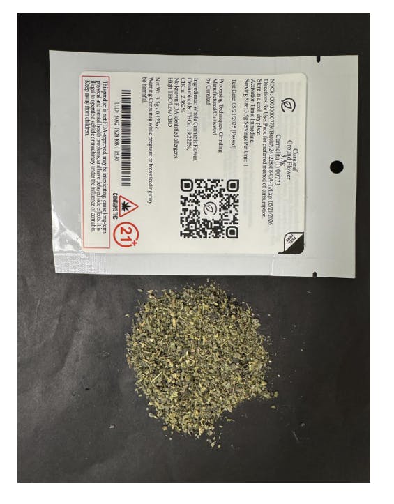 Photograph of product: Curaleaf 3.5g Ground Flower Carmelita (I) - 00773