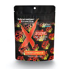 Photograph of product: Gummies - Monster X - (200mg) - Cherry Lemonade - (Oui'd)