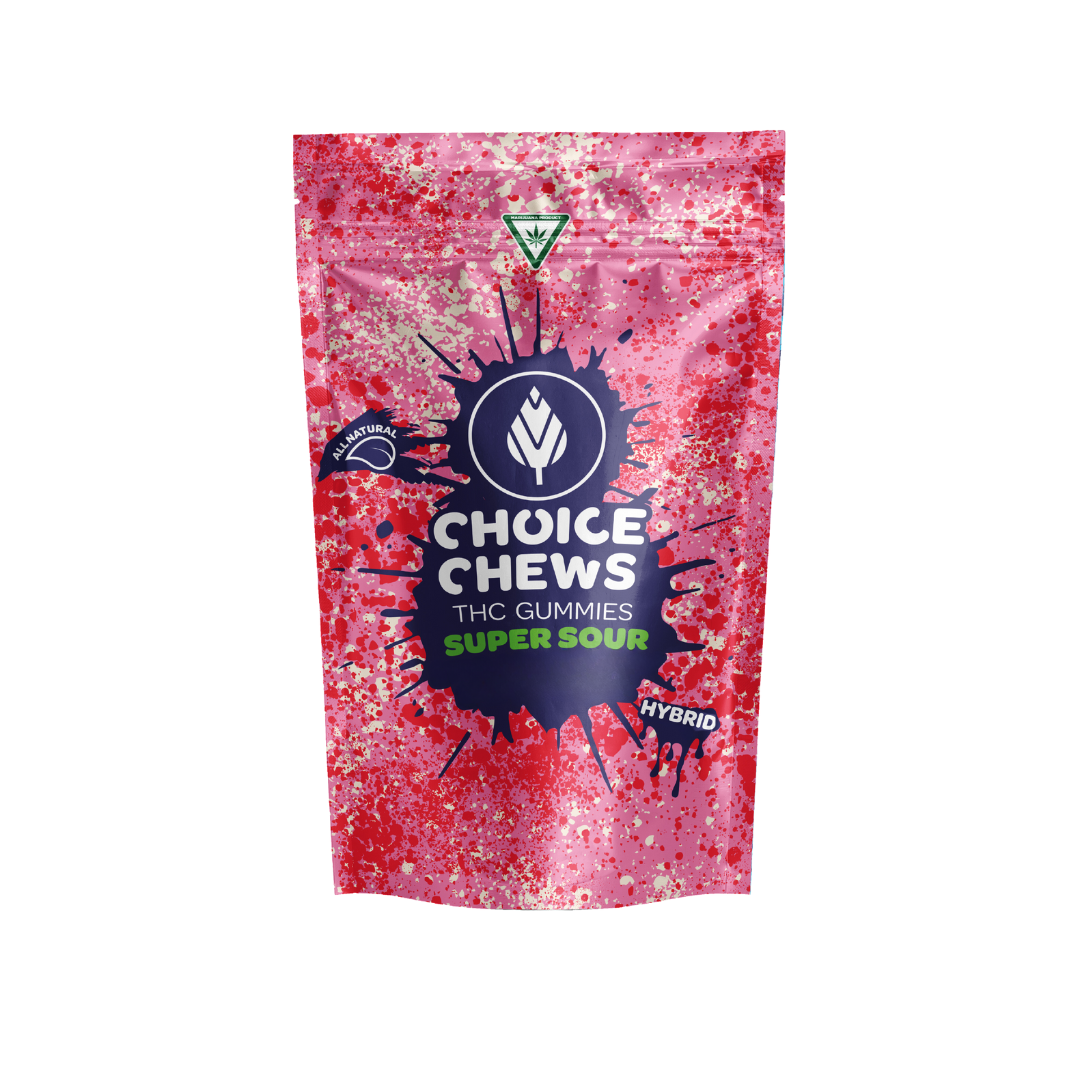 Photograph of product: Choice | Chews Super Sour Cherry Limeade Gummies | 10x20mg | 200mg