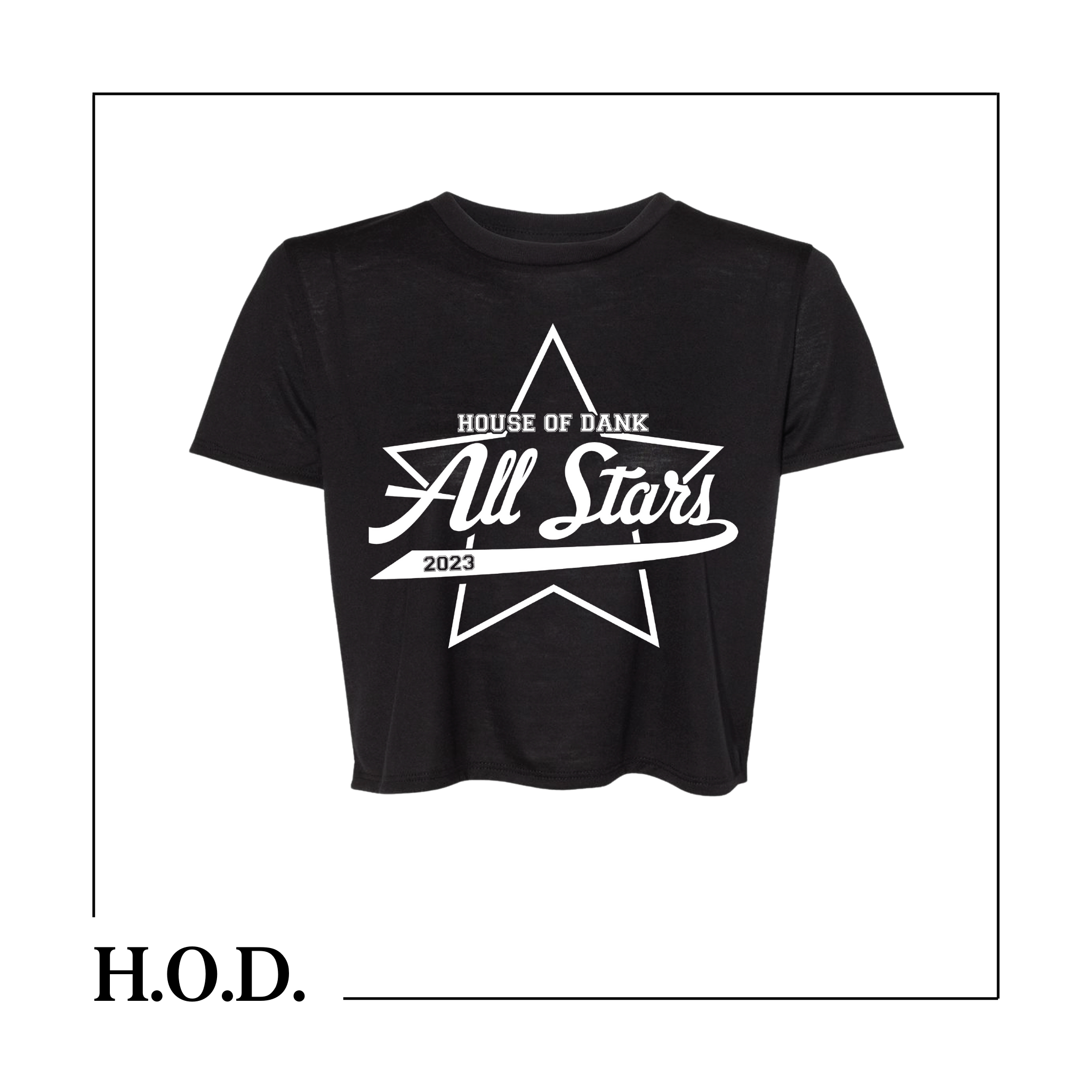 Photograph of product: H.O.D. 420 All-Star Black Short Sleeve Crop Tee XL