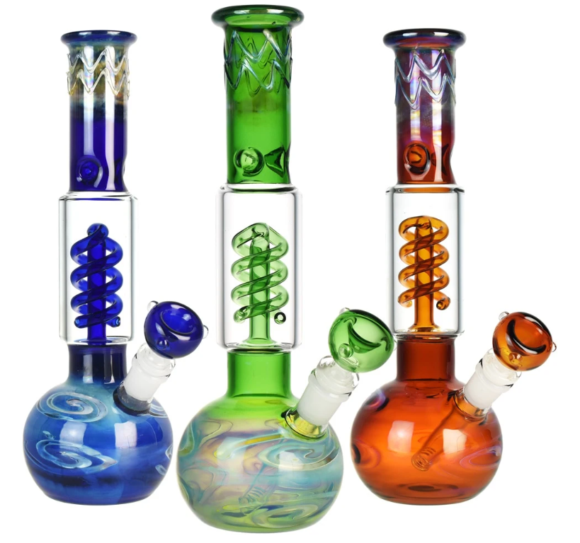 Photograph of product: $70 Milky Fade Coil Perc Glass Water Pipe