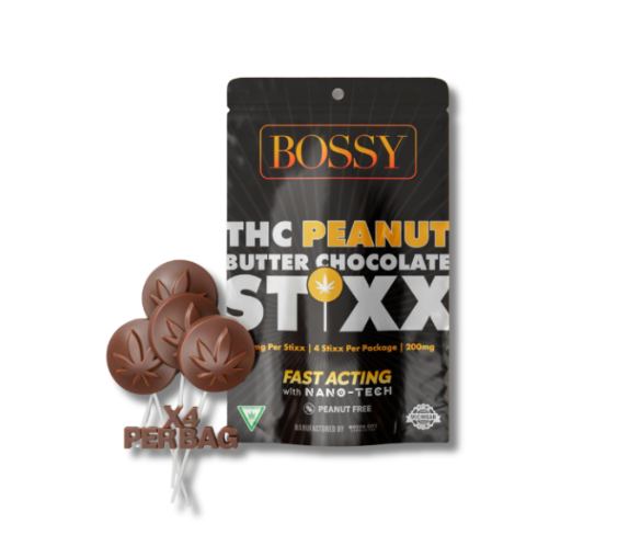Photograph of product: PEANUT BUTTER CHOCOLATE | FAST ACTING STIXX | 4PK 200MG