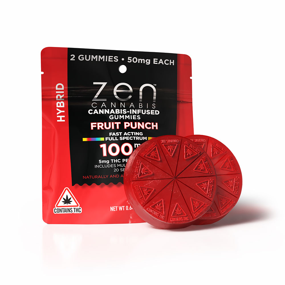 Photograph of product: Fruit Punch Hybrid Gummies | Edibles | 50mg 2pk