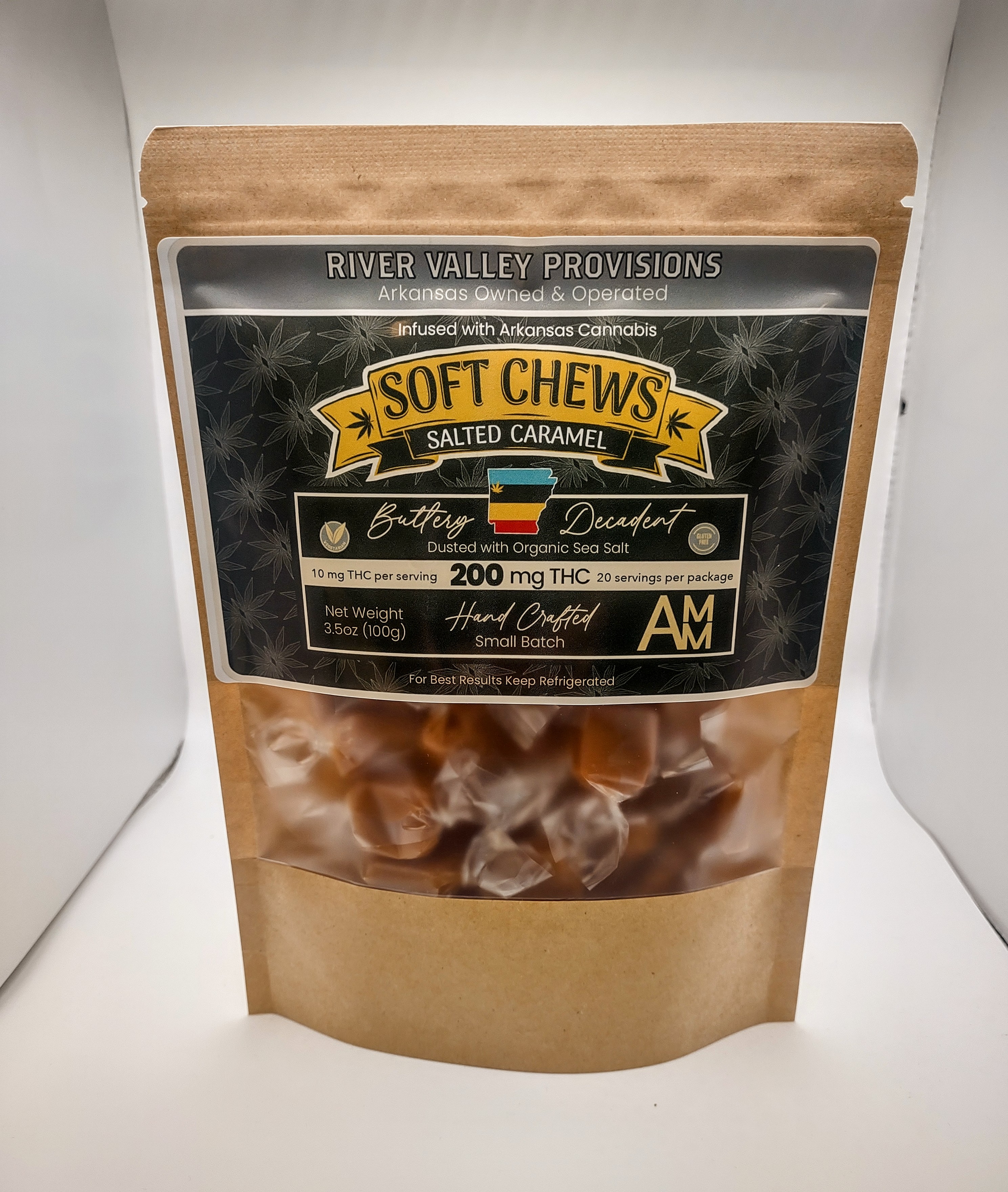 Photograph of Product: RVR | Sea Salt Caramel | Soft Chews | 200mg