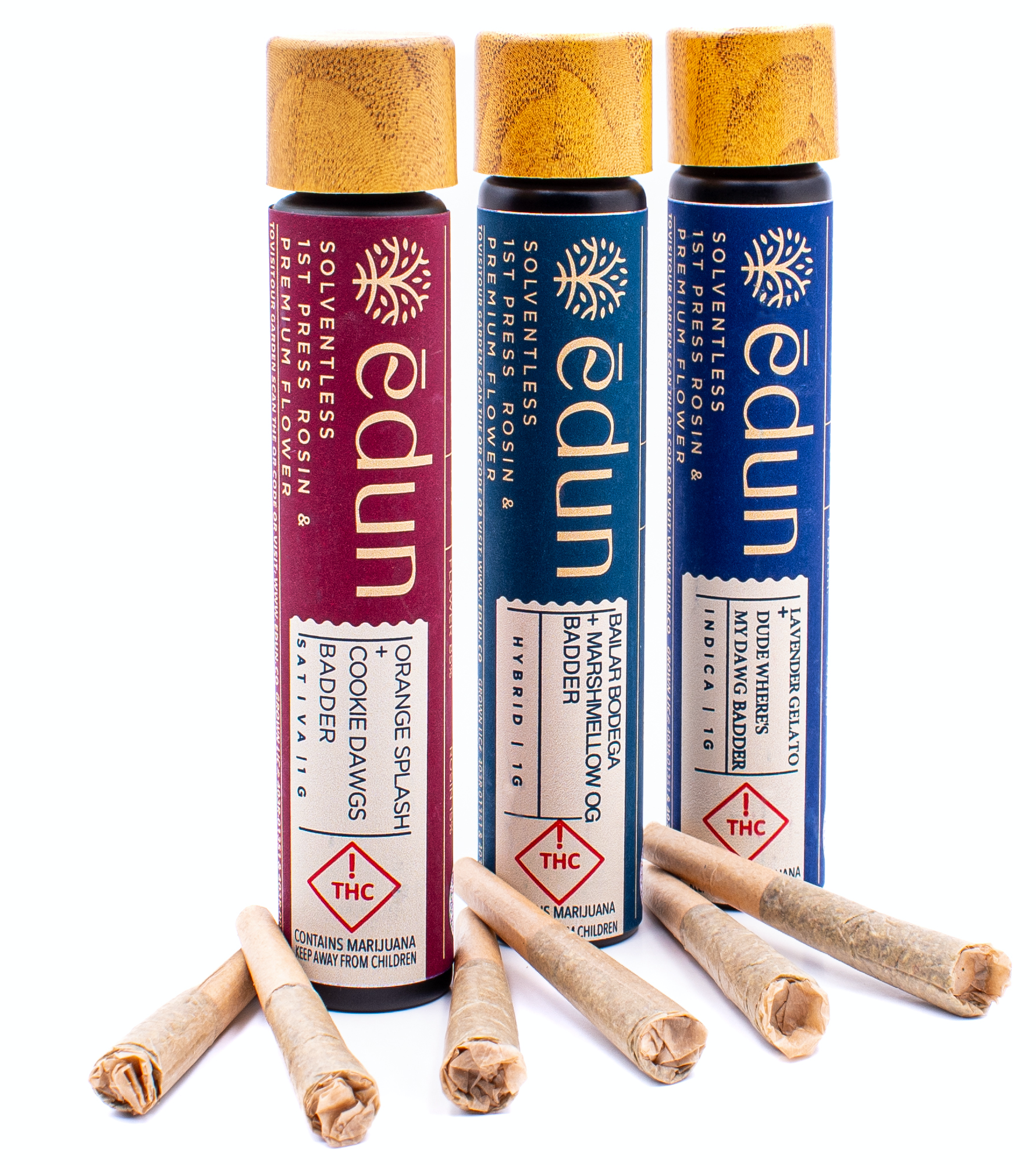 Photograph of Product: Edun | 2pk | 1/2g | Joints | Live Rosin Infused | Sativa