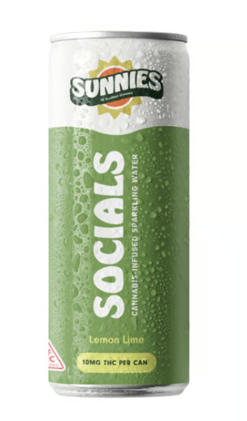 Photograph of product: Sunnies Socials | Lemon Lime | 10mg Sparkling Water