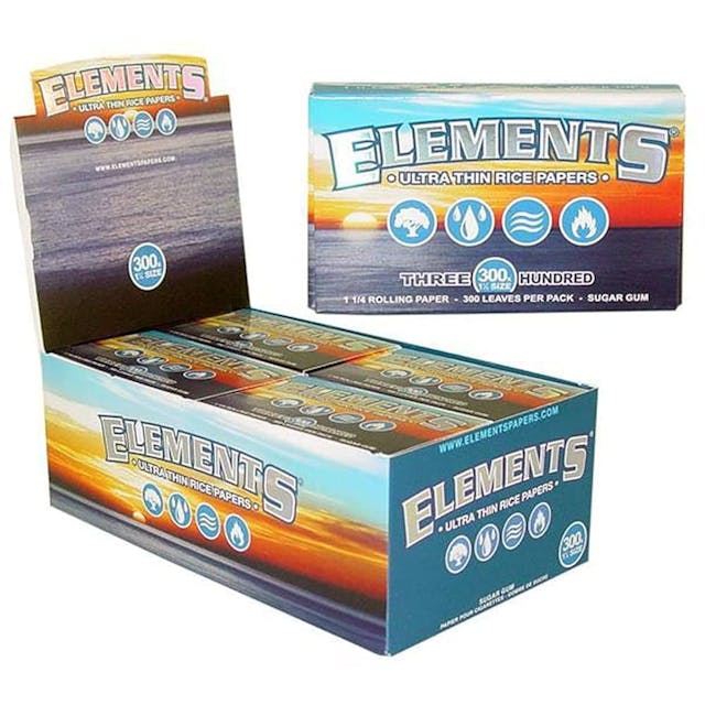 Photograph of product: Elements 300s Ultra Thin 1 ¼" Artesano Rice Papers - 1 ¼" 300s Rice Rolling Papers