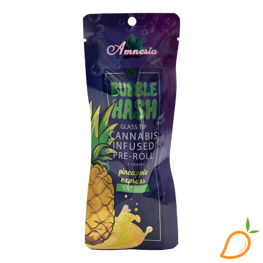 Photograph of product: 1.3g Pineapple Express Glass Tip Bubble has Infused Amnesia