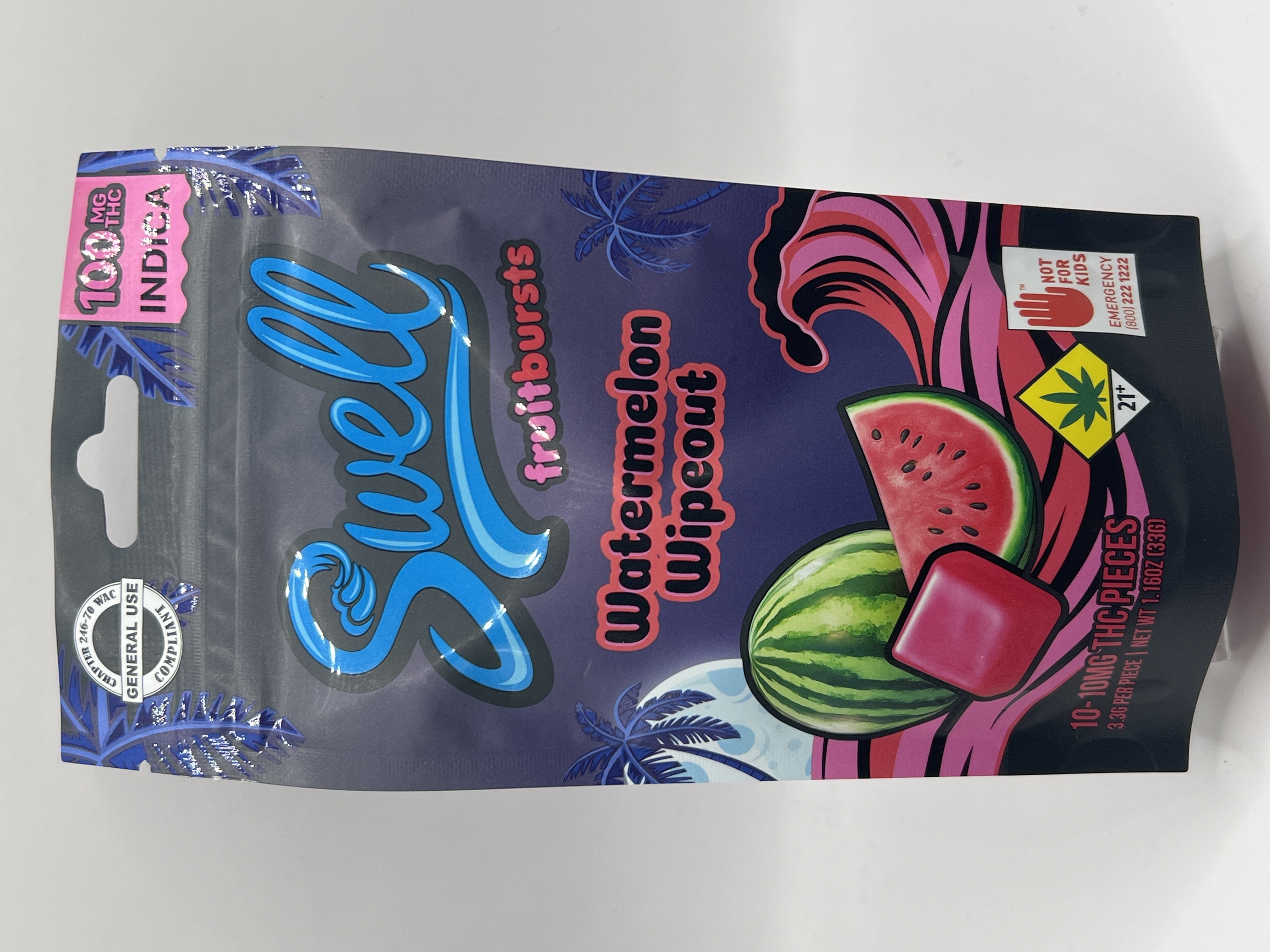 Photograph of product: Fruit Burst - Watermelon Wipeout Oui'd 100mg - EDIBLE