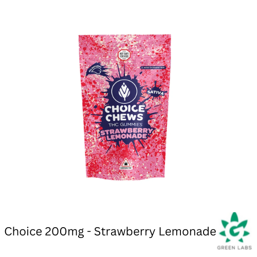 Photograph of product: (REC) Choice 200mg Gummies - Strawberry Lemonade
