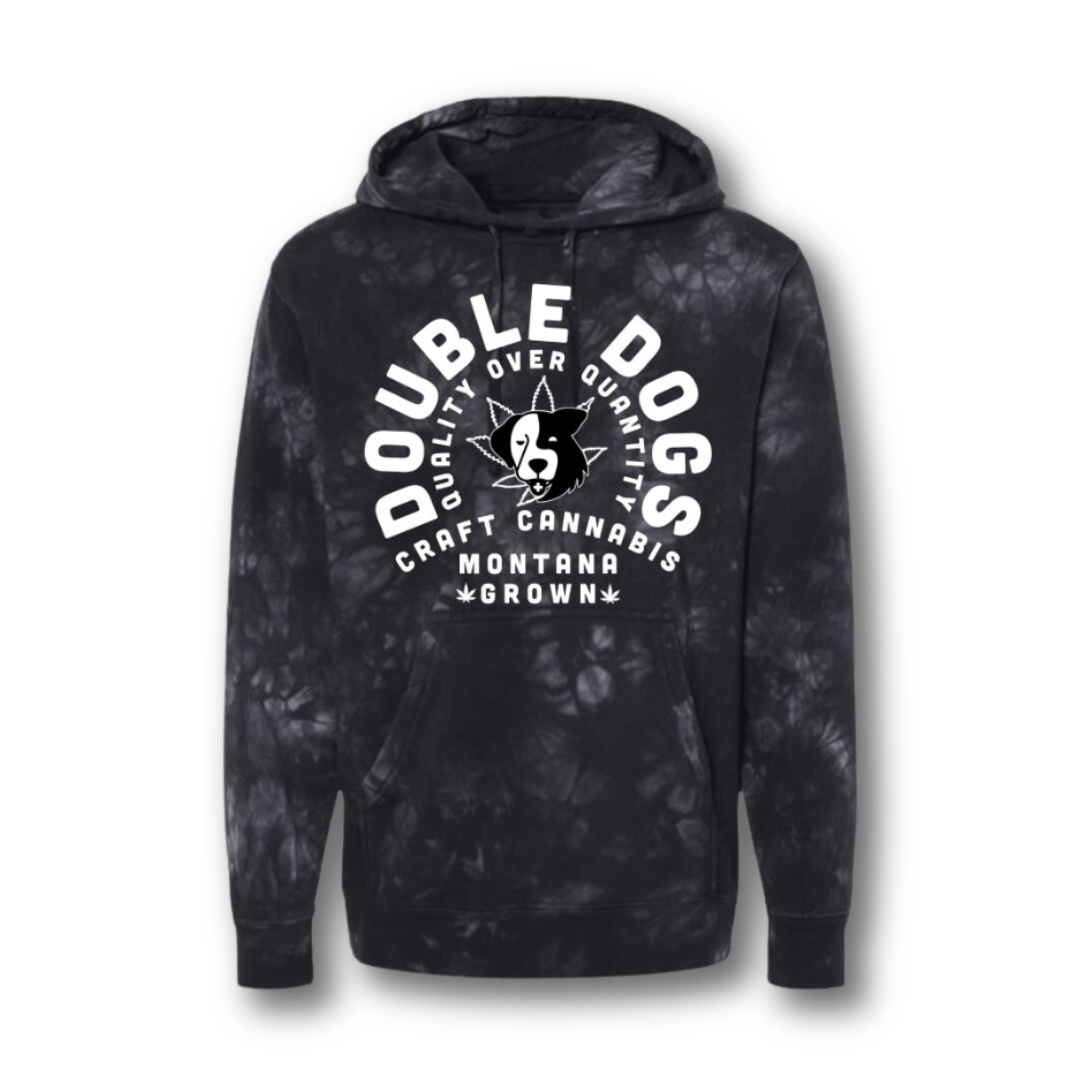 Photograph of product: Double Dogs Hoodie/ Black Tie Dye - 2XL