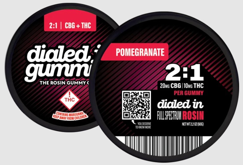 Photograph of product: Dialed In - 2:1 CBG/TH-oui Rosin Gummies - 100mg