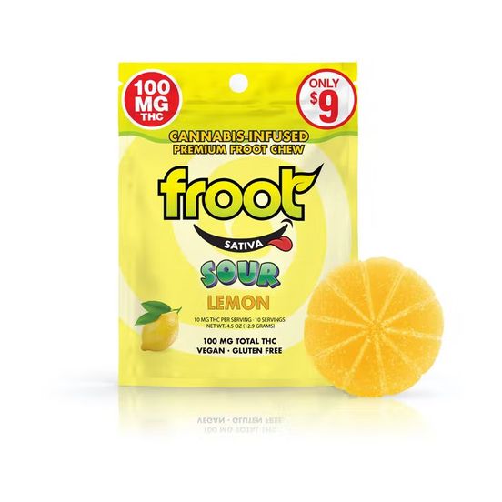 Photograph of product: Sour Lemon Gummy - Single Cut-to-dose 100mg - 