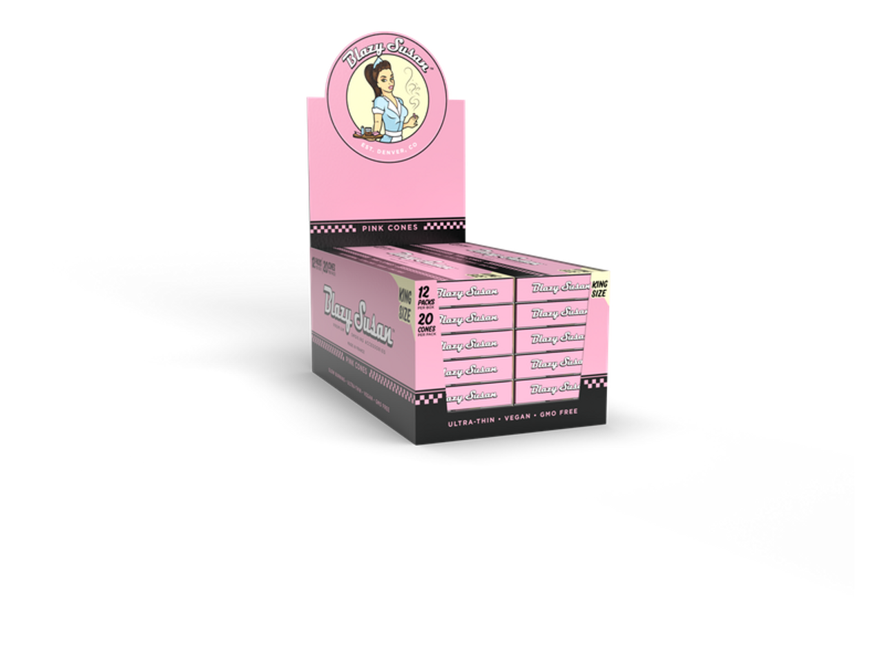 Photograph of product: Blazy Susan  | Cones | Pink King Size 20pk