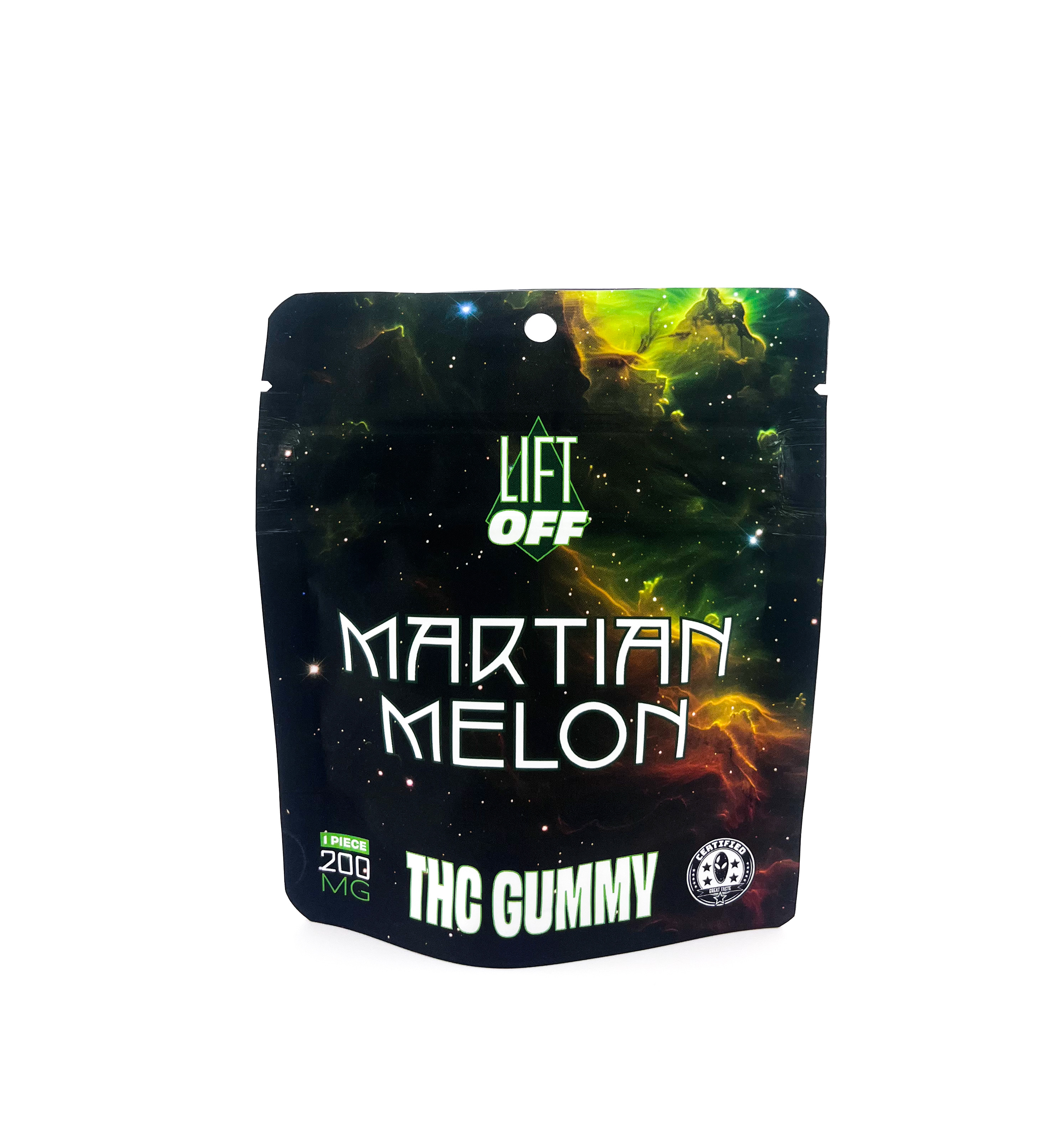 Photograph of product: Lift Off | Martian Melon | Gummy | 1pc. | 200mg