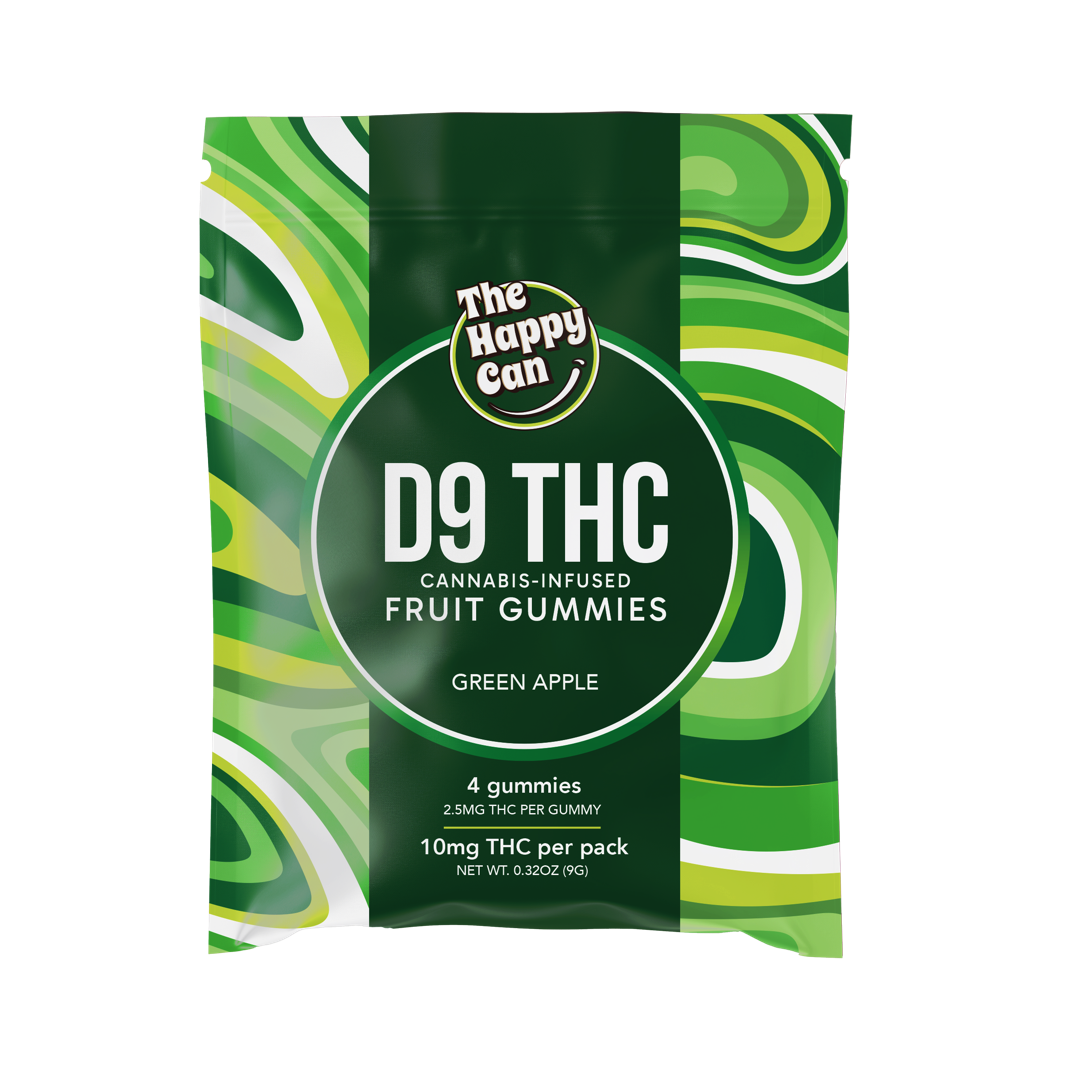 Photograph of product: The Happy Can | Hemp | Gummies Green Apple (TH-oui 10 mg) | 4 ct