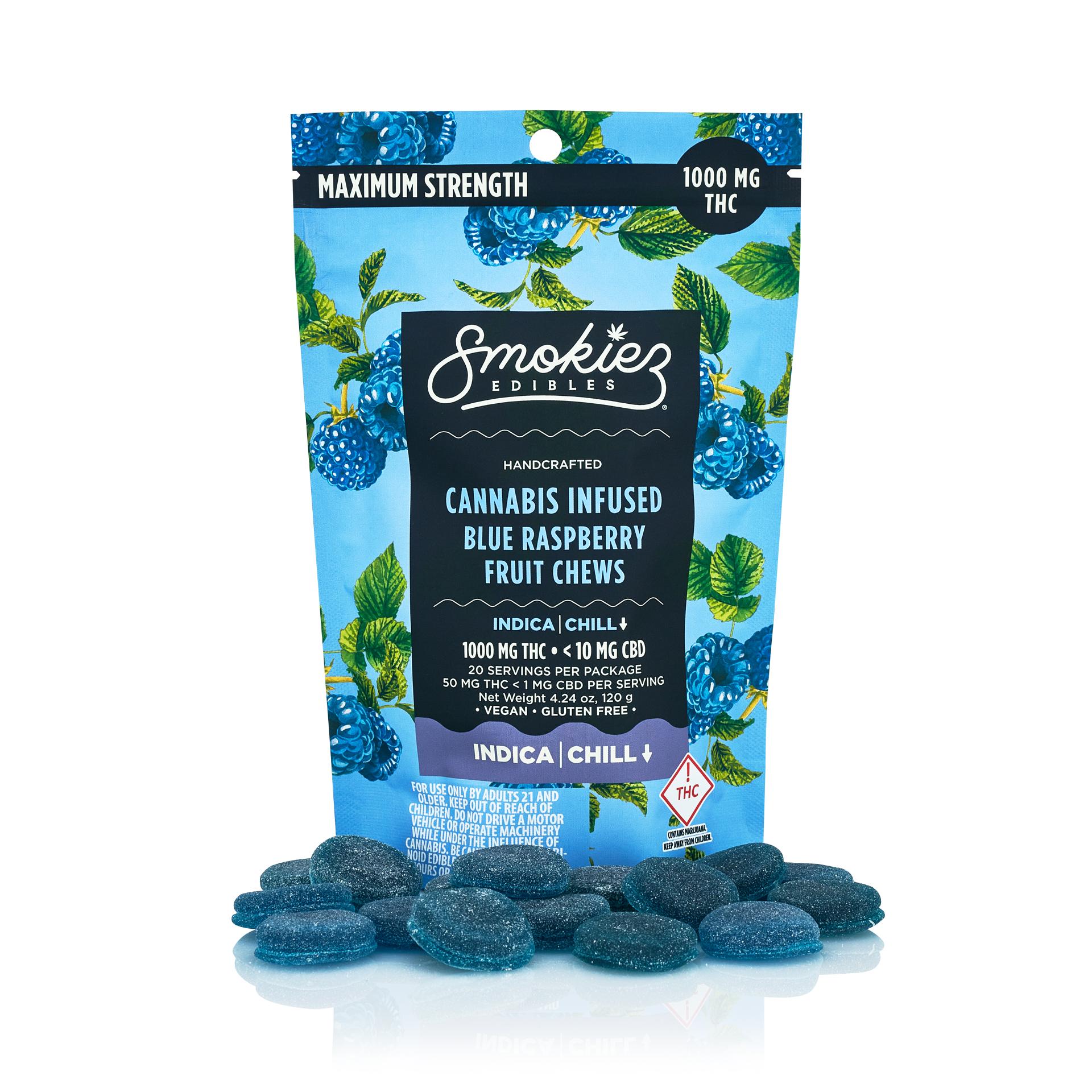 Photograph of product: Smokiez - Sweet Blue Raspberry MEDICAL Fruit Chews