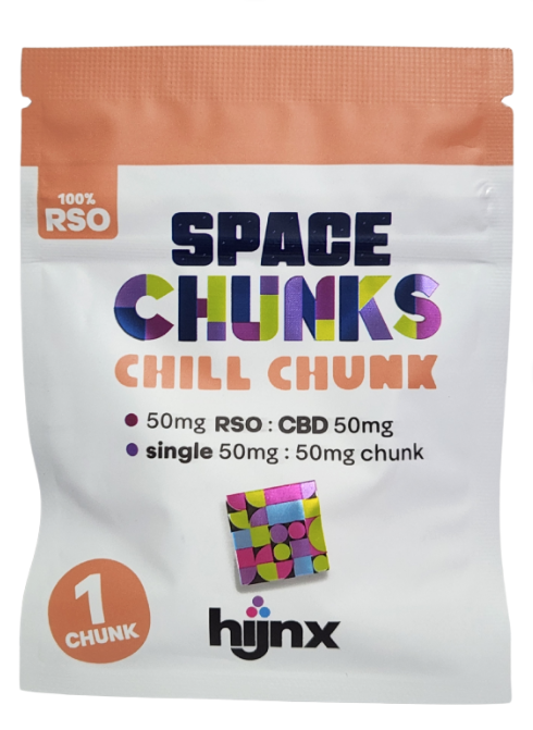 Photograph of product: Chill Chunk RSO Gummy 1:1 TH-oui:CBD, 50mg 1pk