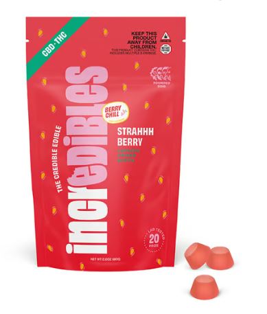 Photograph of product: Incredibles Strahhhberry 10mg TH-oui: 10mg CBD x 10 ct- 2401