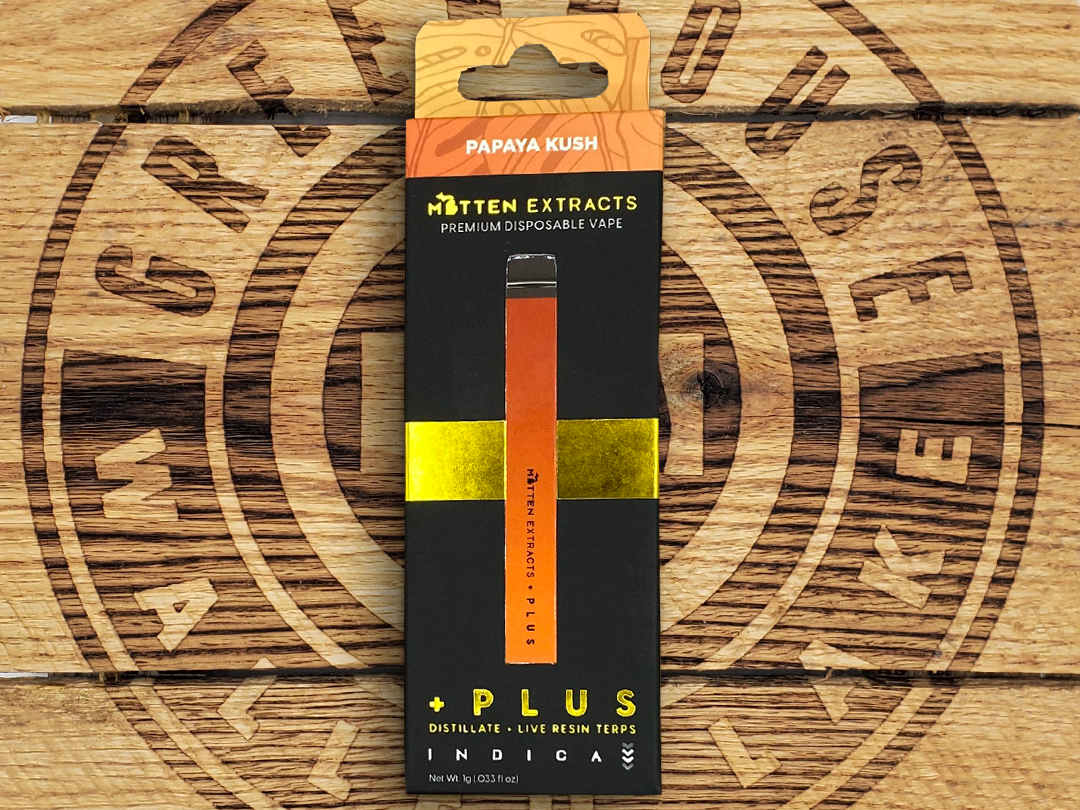 Photograph of product: Mitten Extracts | + Papaya Kush | 1g AIO Vape