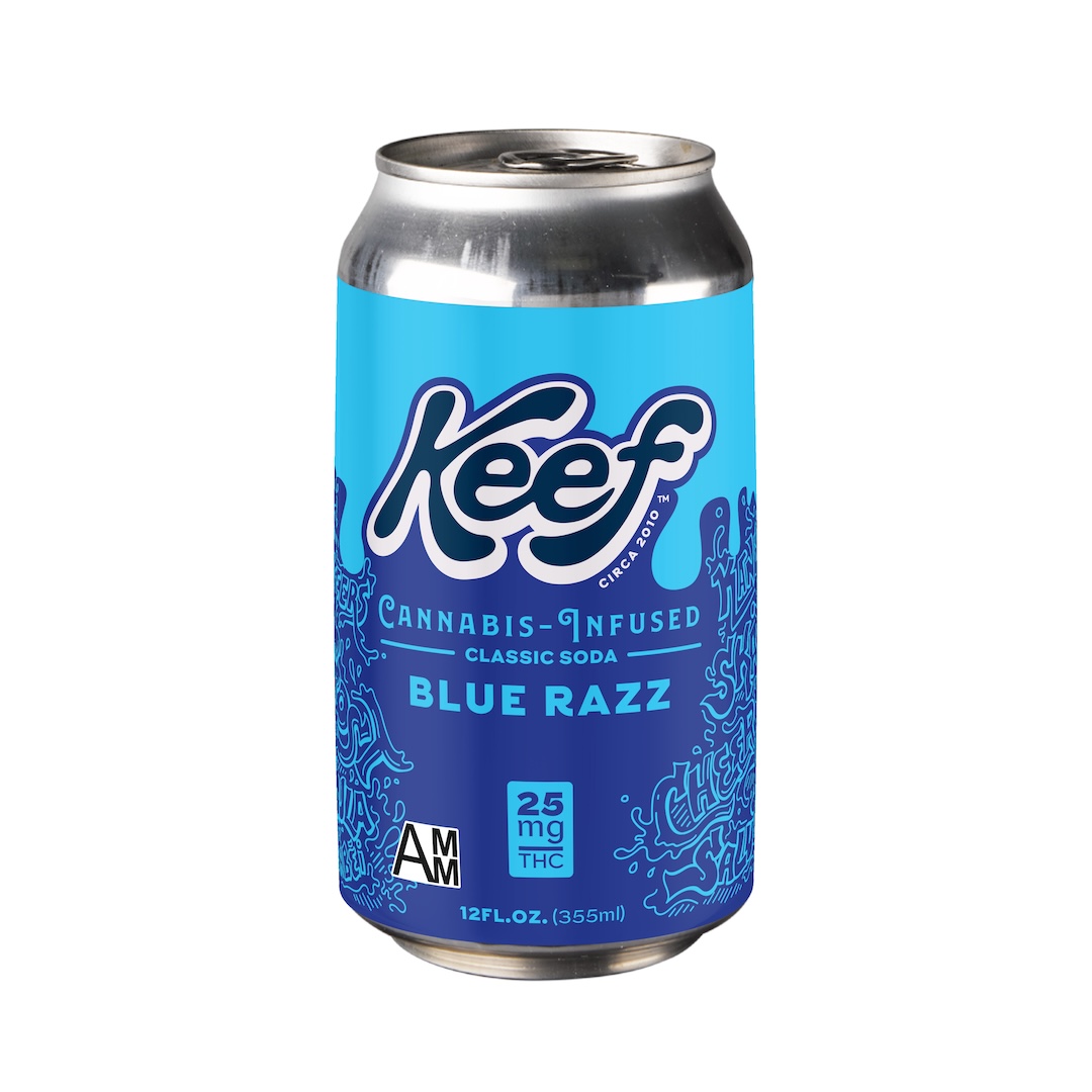 Photograph of product: Keef - Edible - Beverage - Blue Razz - Hybrid - 25MG