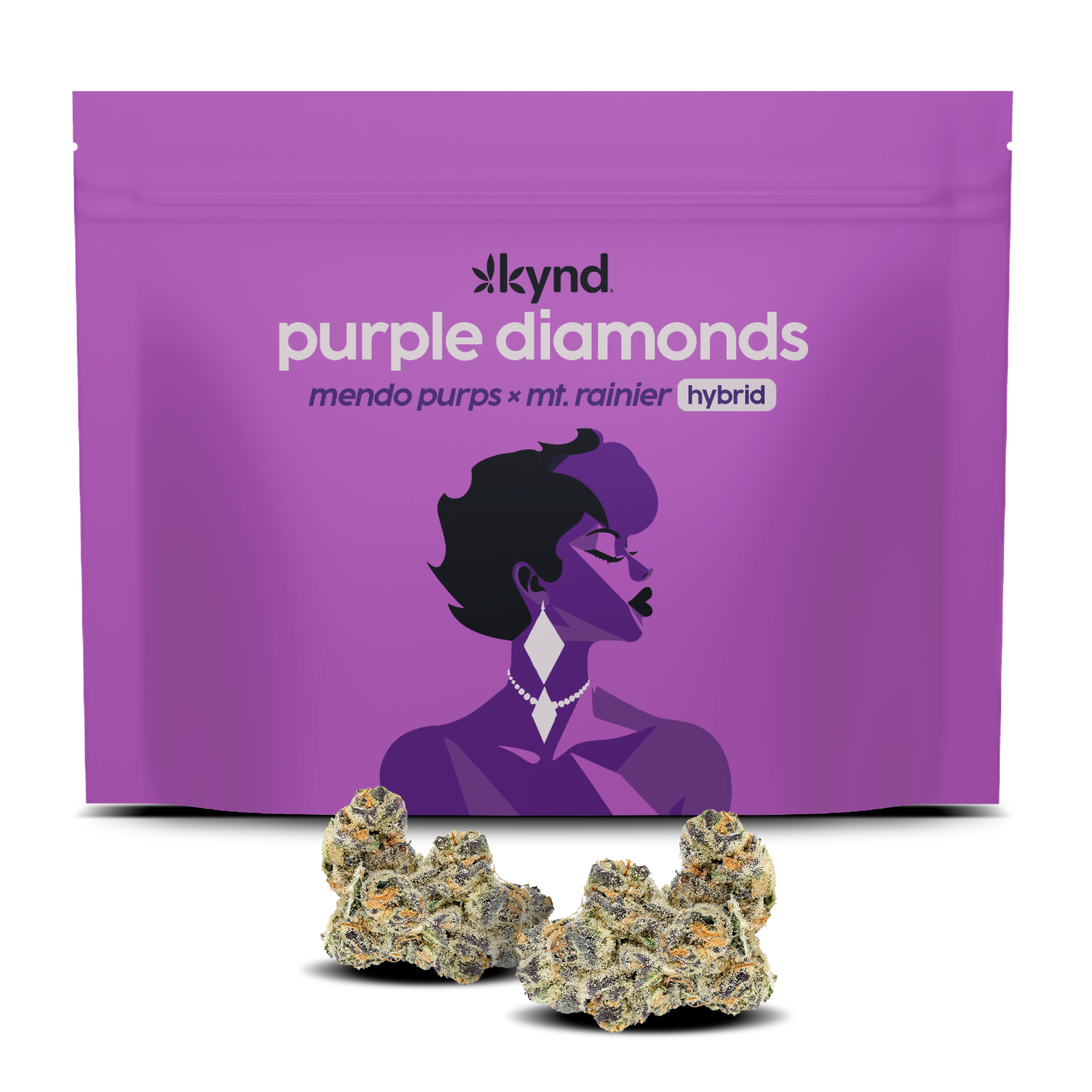 Photograph of product: KYND Purple Diamonds (H) Flower 3.5g