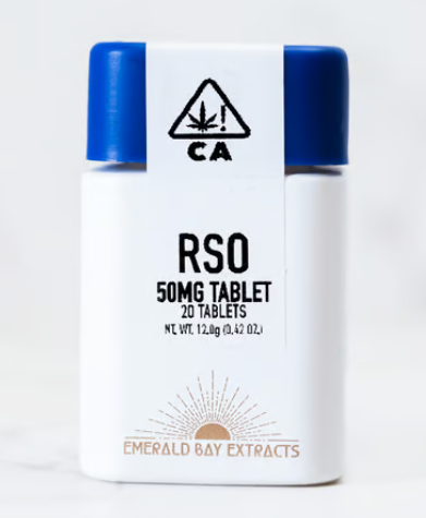 Photograph of product: Emerald Bay Extracts Grape Ape 50MGx20PK RSO Oui'd Tablets