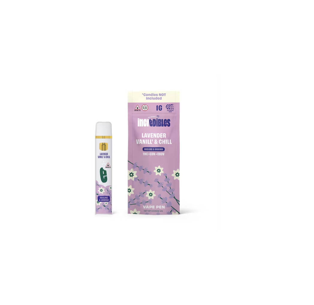 Photograph of product: Incredibles Lavender Vanilla Relax 1g Disposable