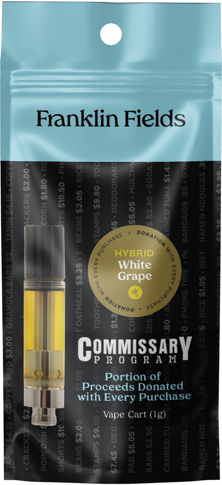 Photograph of product: FRANKLIN FIELDS | WHITE GRAPE | HYBRID | 510 CARTRIDGE | 1G