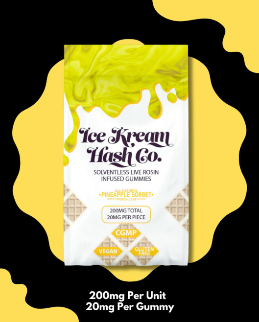Photograph of product: Ice Kream au chocolat Co - Pineapple Sorbet Gummies - 200MG