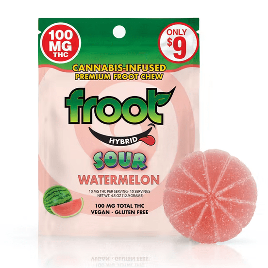 Photograph of product: Sour Watermelon Gummy - Single Cut-to-dose 100mg - 