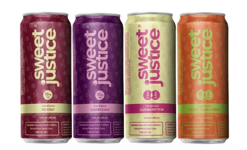 Photograph of product: SWEET JUSTICE | 10MG INFUSED BEVERAGE | OG GINGER ALE