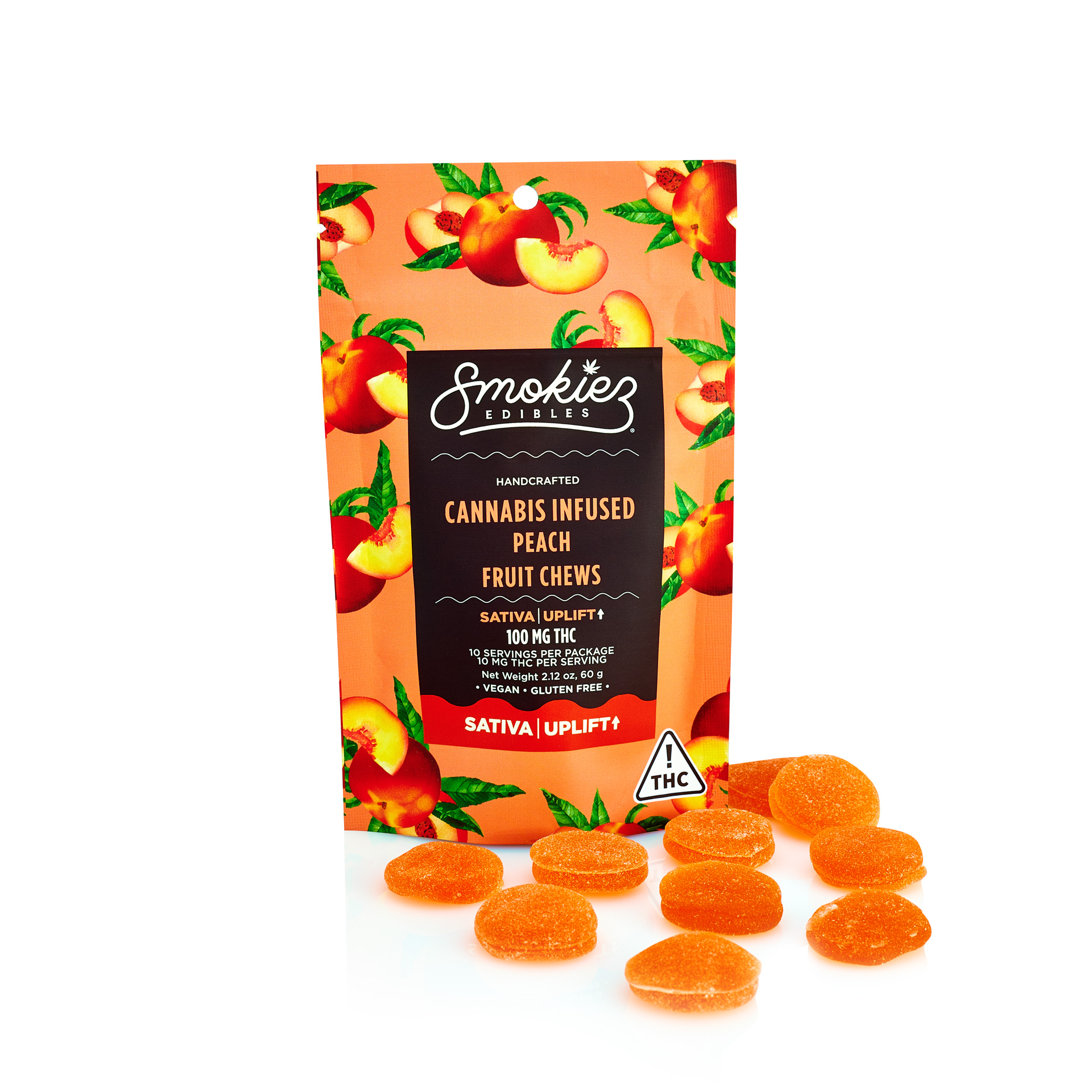 Photograph of product: Smokiez Gummies Sweet Peach 100mg 10pk