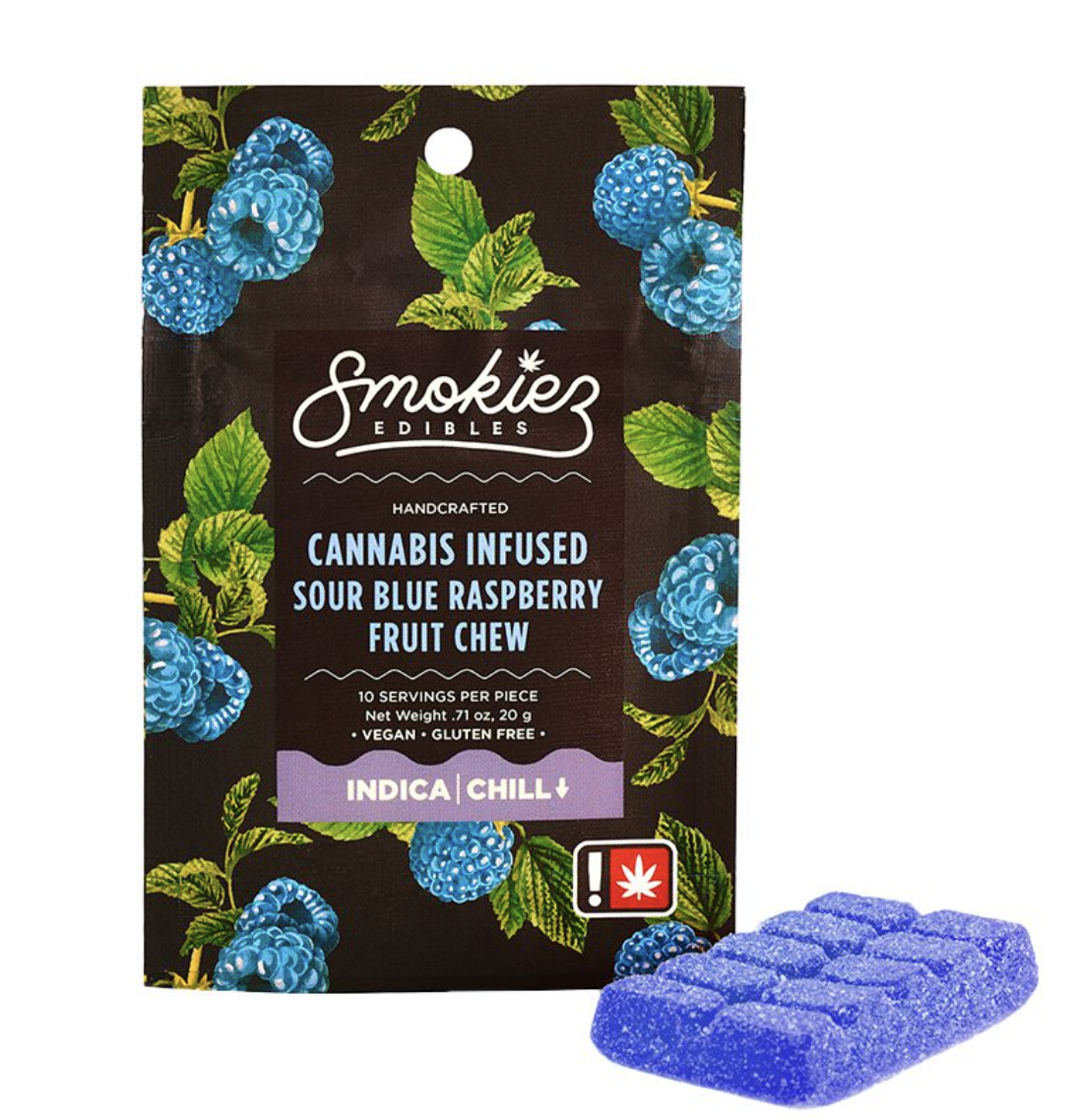 Photograph of product: Smokiez | 1pc Fruit Chew | Sour Blue Raspberry (I)